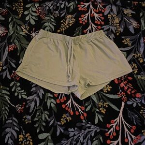 Women's Light Green Pajama Shorts
